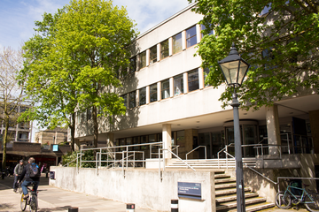 University Offices, Wellington Square Photo of exterior of the University Offices, Wellington Square, with 2 trees in the foreground
